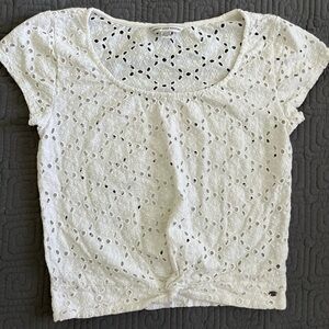 American Eagle Outfitters White Eyelet Blouse